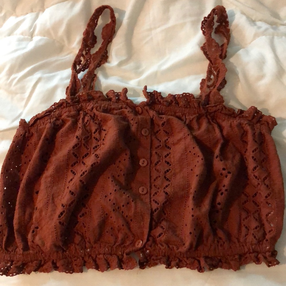 rusty orange/ brown spaghetti strap